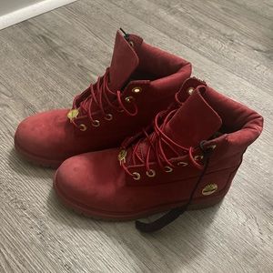 Boys Red Timberland Boots size 5
